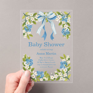 Nantucket Florals Baby Shower Acrylic Invitations