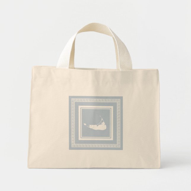 Nantucket Greek Key Tote Blue and White (Front)