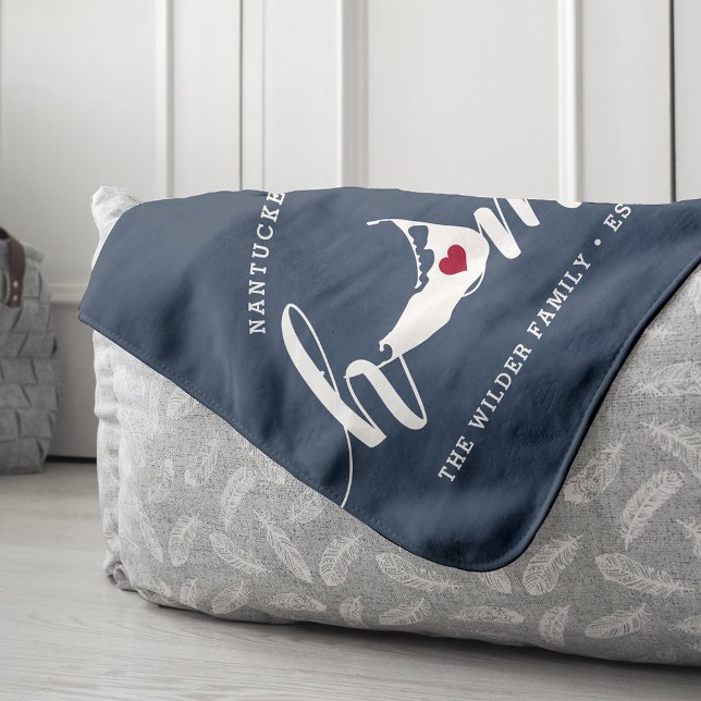 Nantucket Home Town Personalized  Sherpa Blanket (Creator Uploaded)
