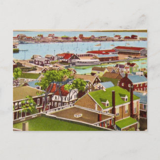 Nantucket IHarbor MA Vintage Postcard
