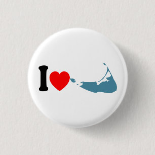 Nantucket Island. 1 Inch Round Button