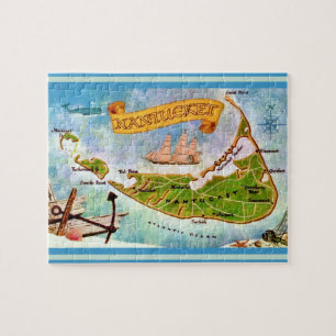 Nantucket Island 8x10 Map Jigsaw Puzzle