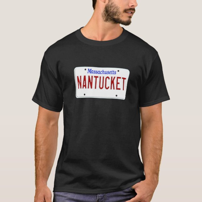 Nantucket Island Boston Massachusetts License Plat T-Shirt (Front)