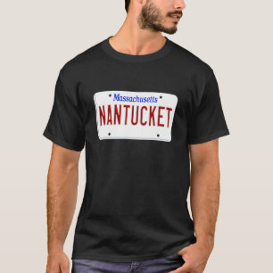 Nantucket Island Boston Massachusetts License Plat T-Shirt