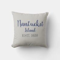 Nantucket Island Established 1659 Throw Pillow
