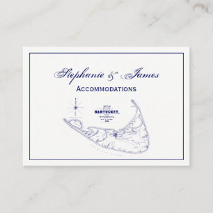 Nantucket Island MA Carte Vintage Marine Blue