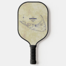 Nantucket Island MA TeaStain Vintage Map Navy Blue