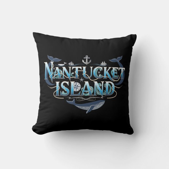 Nantucket Island Massachusetts Throw Pillow (Front)