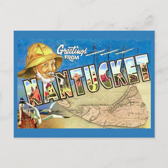 Nantucket Island Vintage Postcard (Front)