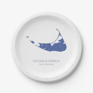 Nantucket Island Wedding Nantucket blue Paper Plate