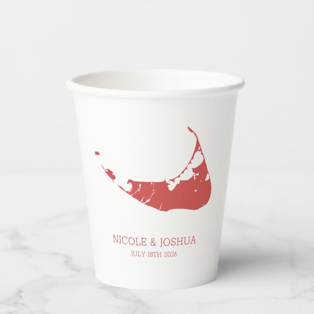 Nantucket Island Wedding Nantucket Red Paper Cups (Front)