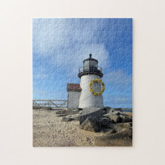 Nantucket Lighthouse with Spring Wreath Jigsaw Puzzle