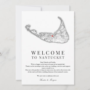 Nantucket MA Mariage Programme de Bienvenue Noir B