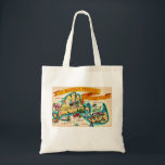 Nantucket Martha's Vineyard  Tote Bag<br><div class="desc">A fantastically colourful vintage postcard map of Martha's Vineyard & Nantucket Islands repurposed! The image is on back and front. The back image can be deleted if you like.</div>