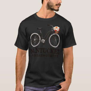Nantucket Massachusetts Bike Flowers Basket Summer T-Shirt