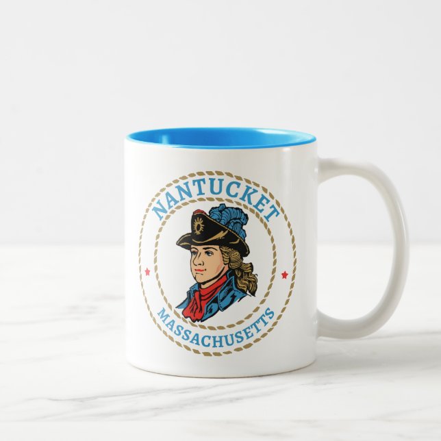 Nantucket Massachusetts Colonial Two-Tone Coffee Mug (Right)