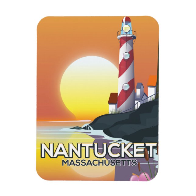 Nantucket Massachusetts lighthouse travel poster Magnet (Vertical)