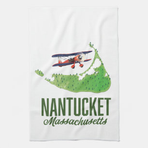 Nantucket Massachusetts Map Kitchen Towel
