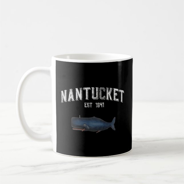 Nantucket Massachusetts Style Whale Coffee Mug (Left)