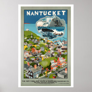 Nantucket Massachusetts Vintage Travel Poster