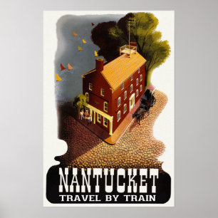 Nantucket Massachusetts Vintage Travel Poster