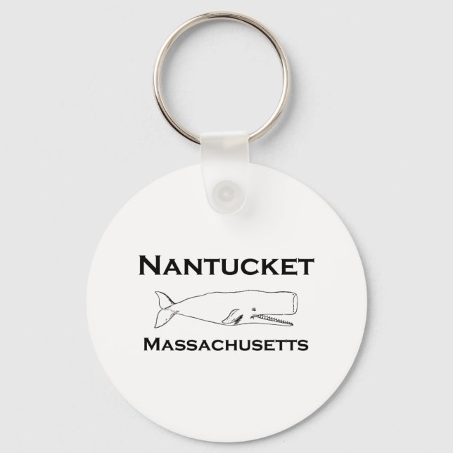 Nantucket Massachusetts Whale Keychain (Front)