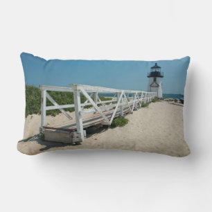 Nantucket. Old Wooden Lighthouse Lumbar Pillow
