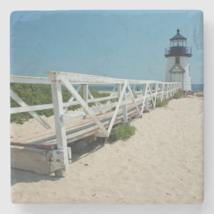 Nantucket. Old Wooden Lighthouse Stone Coaster