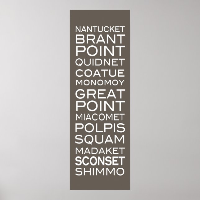 Nantucket Places Bold Modern Poster (Front)