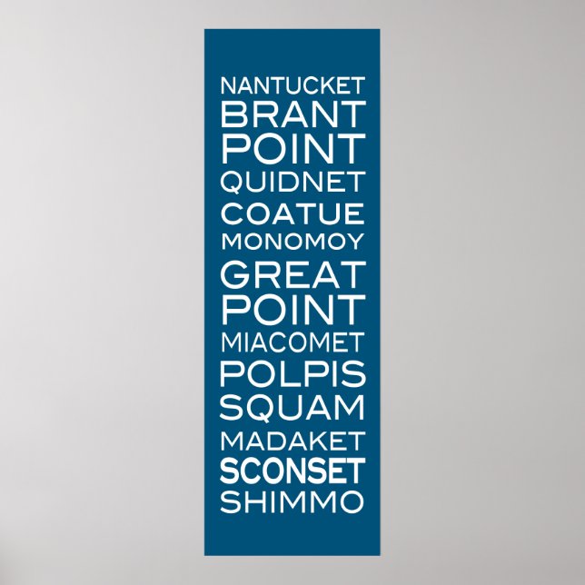 Nantucket Places Bold Poster moderne (Devant)