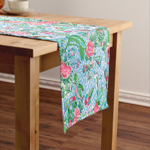 Nantucket Preppy Palm Beach Print Short Table Runner