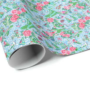 Nantucket Preppy Palm Beach Print Wrapping Paper
