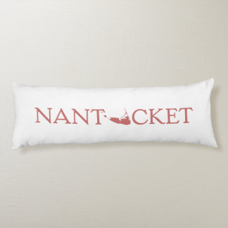 Nantucket Red one-line logo reversible body pillow