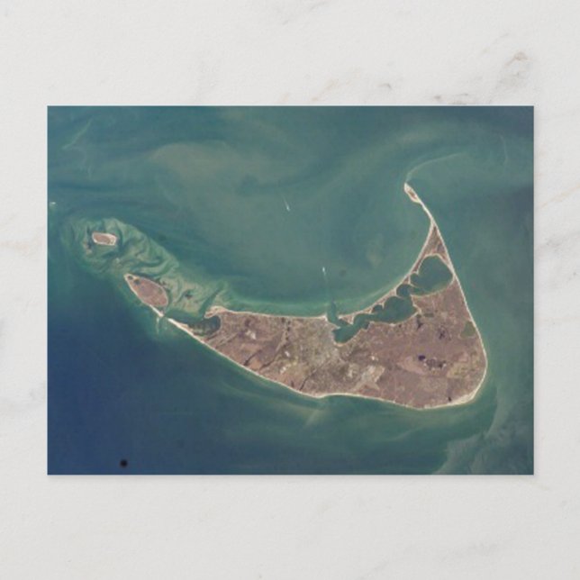 Nantucket Satellite Photograph Postcard (Front)