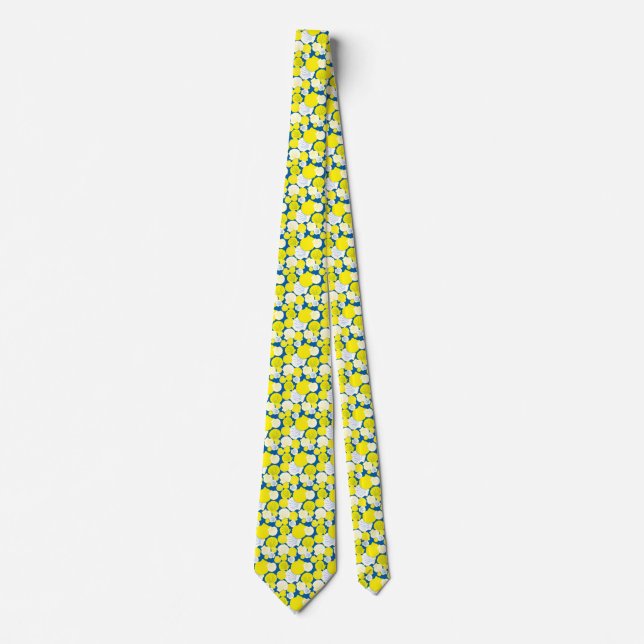 Nantucket Scallop Shell tie - blue & yellow (Front)