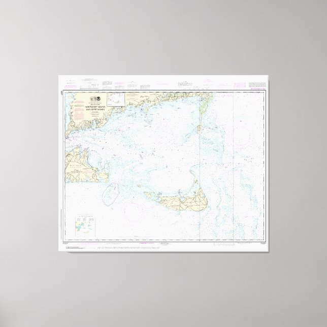 Nantucket Sound and Approaches Nautical Chart 1323 Canvas Print (Front)