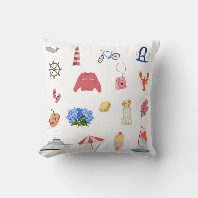 Nantucket Summer Adventure Pillow (Front)