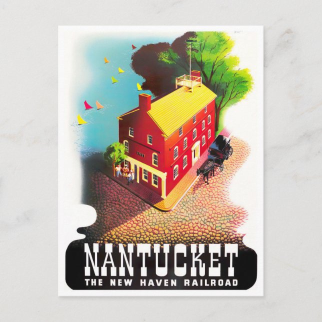 Nantucket vintage travel postcard (Front)
