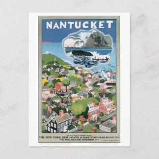 Nantucket Vintage Travel Poster Postcard