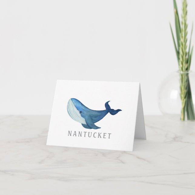 Nantucket Whale Blank Note Card (Front)