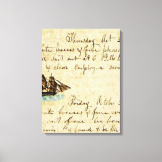 Nantucket Whaling Ship Log 1841 Canvas Print