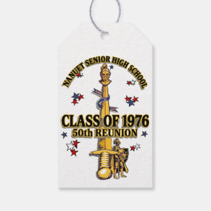 Nanuet Senior HS Knights Reunion Black Gold Gift Tags