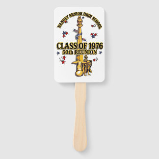Nanuet Senior HS Knights Reunion Black Gold Hand Fan
