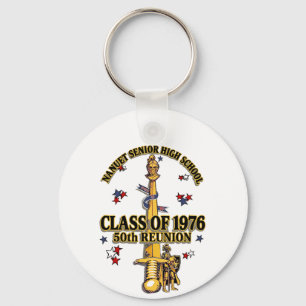 Nanuet Senior HS Knights Reunion Black Gold  Keychain