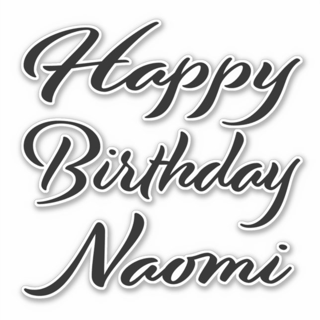 Naomi name first name black Sticker birthday (Front)