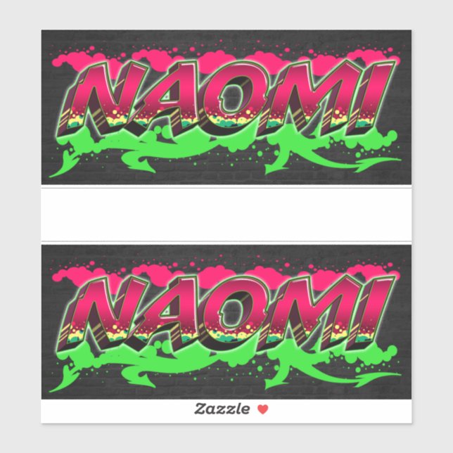 Naomi Prénom Nom Graffiti Autocollants (Feuille)