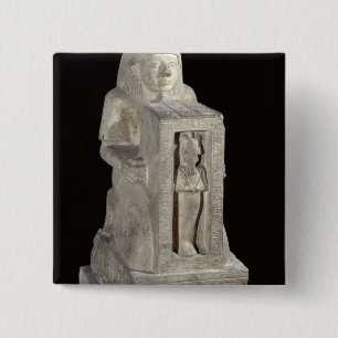 Naophorous statue of the royal scribe, Seti 2 Inch Square Button