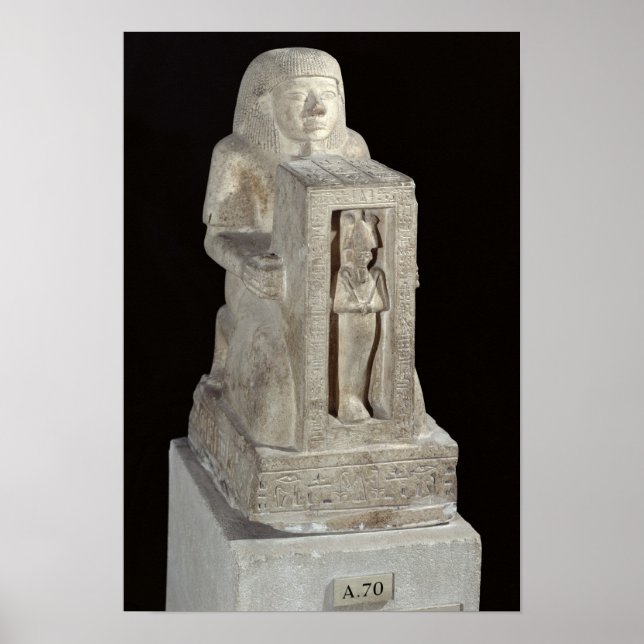 Naophorous statue of the royal scribe, Seti Poster (Front)