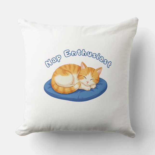 Nap Enthusiasts Throw Pillow (Front)