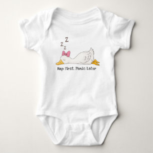 Nap First, Panic Later - Silly Goose Baby Bodysuit